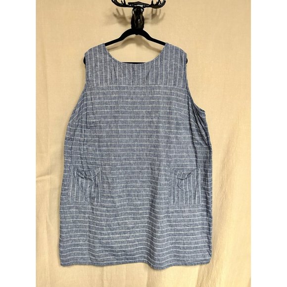 Capsule Women’s‎ Plus Size Grey-Blue Pin-Striped Tunic - Picture 1 of 2